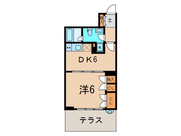 ナチュラーレ代沢(1DK/1階)の間取り写真