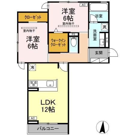 リバーステイツ(2LDK/2階)の間取り写真