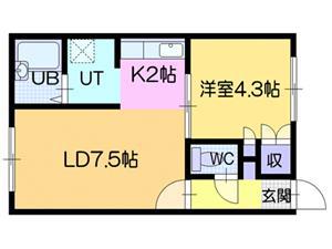 サンスプリング(1LDK/2階)の間取り写真