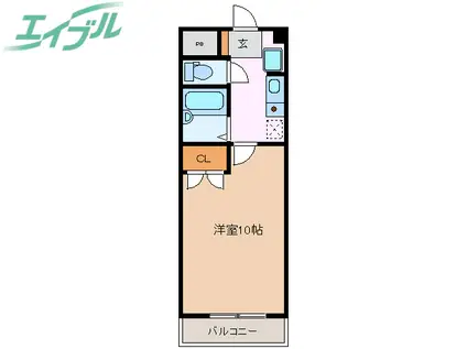 エルフィン(1K/4階)の間取り写真