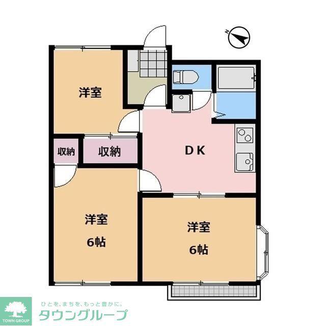 プランドール(3DK/2階)の間取り写真