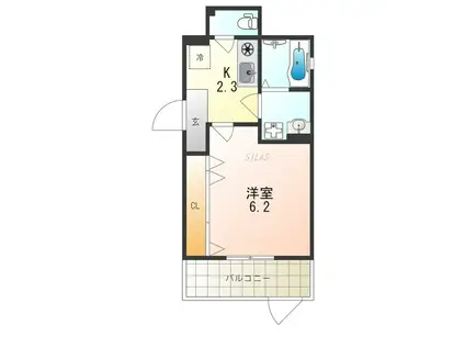 ALEGRIA千林(1K/1階)の間取り写真