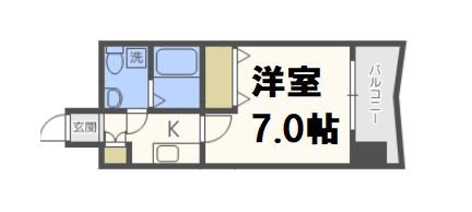 AFFLUENCE難波(1K/4階)の間取り写真
