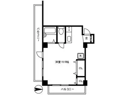 パレス代々木(ワンルーム/2階)の間取り写真
