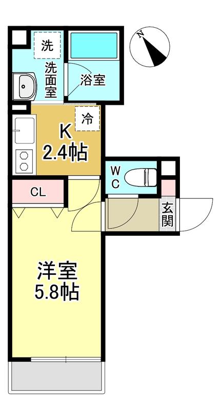 88.SHINAGAWA(1K/2階)の間取り写真
