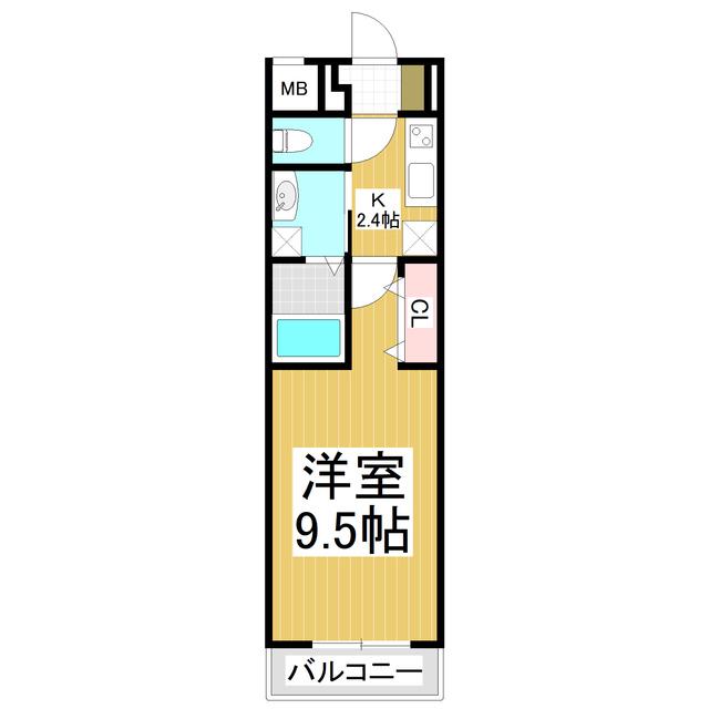 コンフォーティア小柴見(1K/2階)の間取り写真