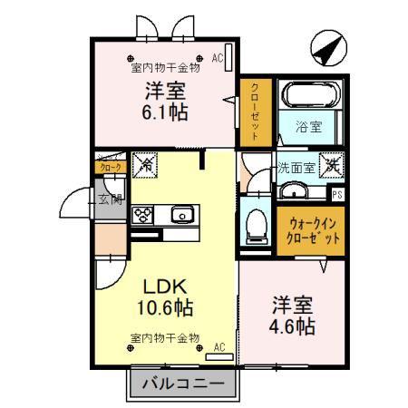 NICO2(2LDK/2階)の間取り写真