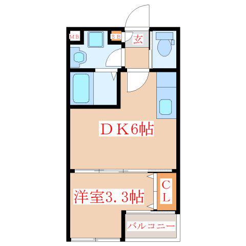 SS01(1DK/2階)の間取り写真