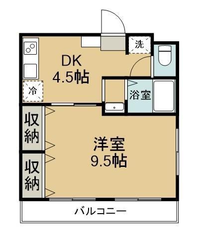 川崎医大西門前(1DK/2階)の間取り写真