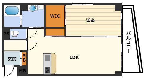 ゼック梅田ノース(1LDK/3階)の間取り写真