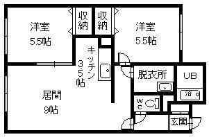 ファミーユ・アベニュー(2LDK/2階)の間取り写真