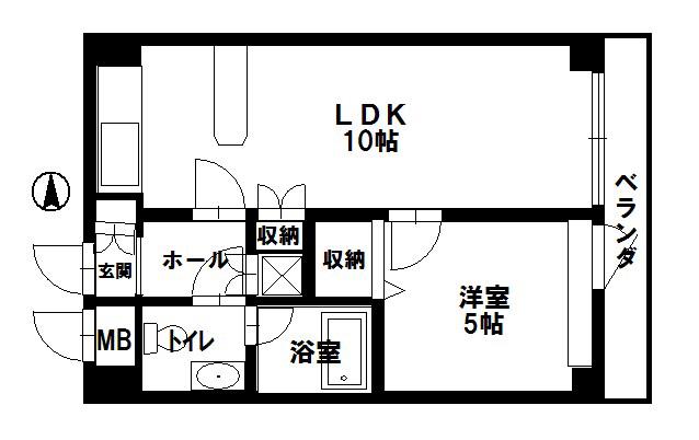 トライアングル3(1LDK/4階)の間取り写真