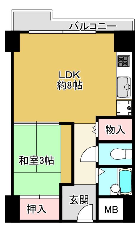プラザ新大阪(1LDK/7階)の間取り写真