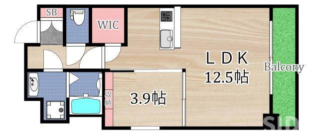 昴KYOBASHI(1LDK/5階)の間取り写真