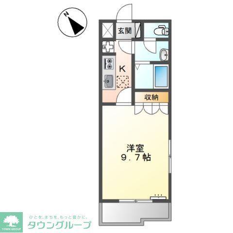 ヴァンベールヤマモト(1K/1階)の間取り写真