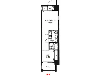 レジデンシャルヒルズアネックス スイート(1LDK/7階)の間取り写真