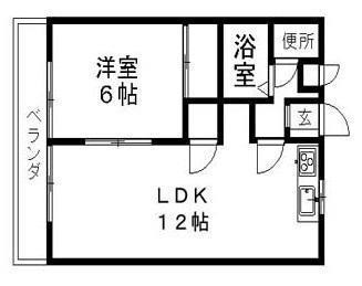 アーバンハイツヒロA(1LDK/2階)の間取り写真