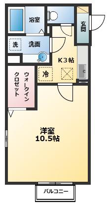 エスポワールマルヤマ(1K/1階)の間取り写真