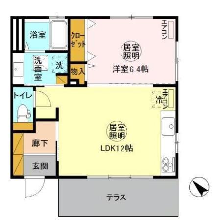 はついし東館(1LDK/1階)の間取り写真