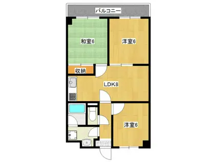 セラヴィ津久野(3LDK/3階)の間取り写真