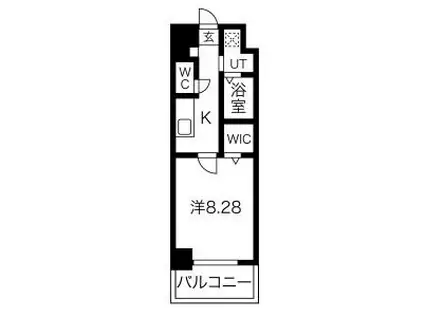 リラ出来町(1K/9階)の間取り写真