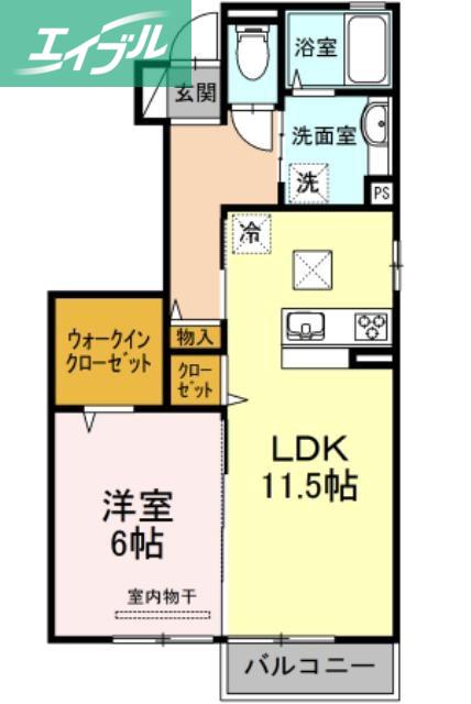VISION21(1LDK/1階)の間取り写真
