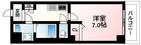 レジデンシア新大阪(1K/1階)の間取り写真