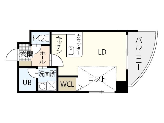 グランドポレストーネ竹屋(ワンルーム/11階)の間取り写真