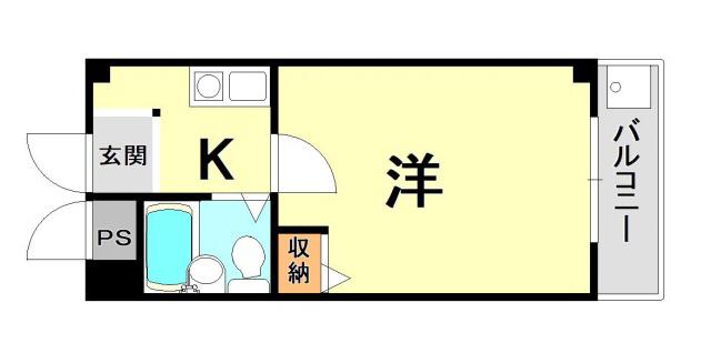 マンエイマンション(1K/4階)の間取り写真