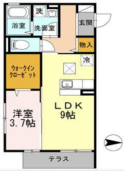 フェリシテ(1LDK/1階)の間取り写真
