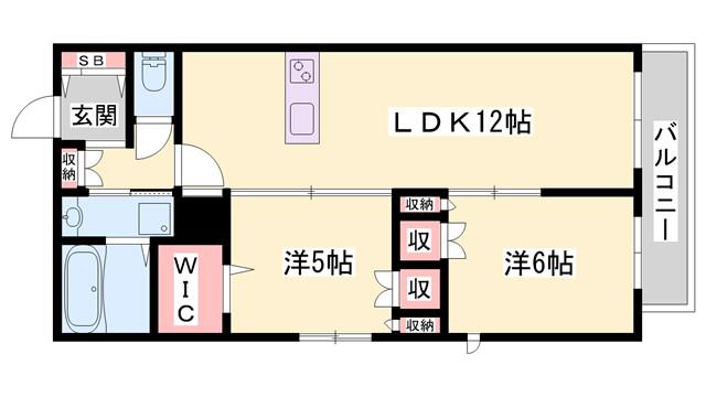 シャルマン グレイス(2LDK/2階)の間取り写真