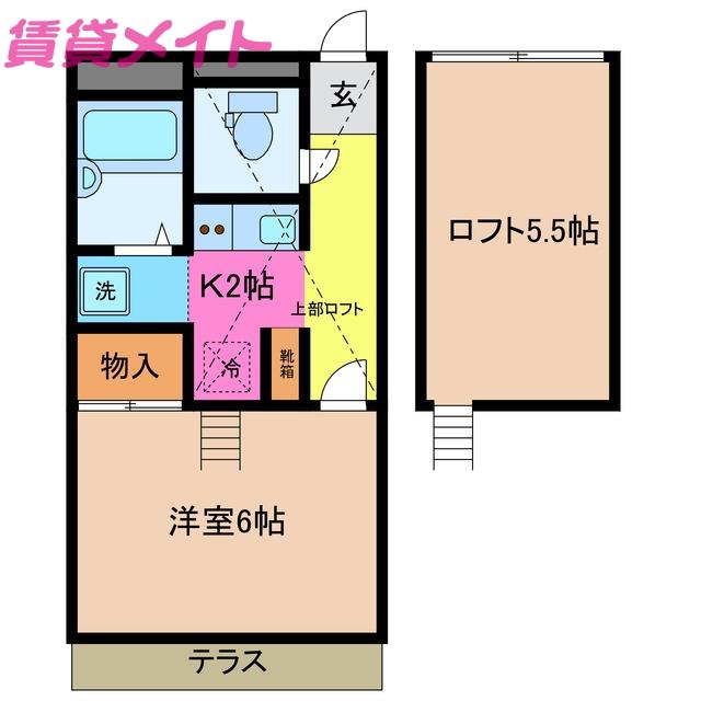 SJ UNEME(1K/1階)の間取り写真