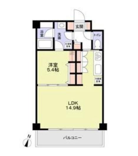CREST RESIDENCE(1LDK/4階)の間取り写真