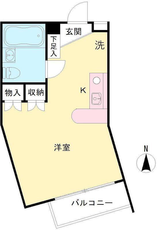 ヴィラパストラール(ワンルーム/1階)の間取り写真
