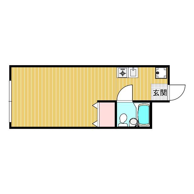 IKハイツ(ワンルーム/2階)の間取り写真