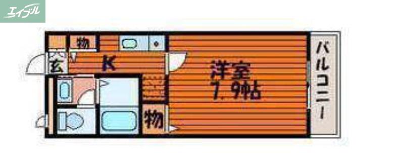 フィネス昭和町I(1K/4階)の間取り写真