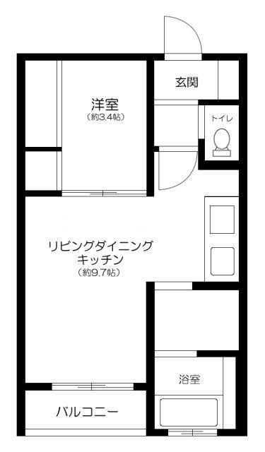 ロックフォレスト(1LDK/3階)の間取り写真