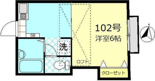 パインヒル小岩(1K/1階)の間取り写真