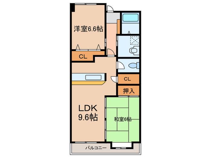 レリディアンスビューマ(2LDK/7階)の間取り写真