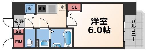 エスリード ザ・レーヴ大阪(1K/4階)の間取り写真