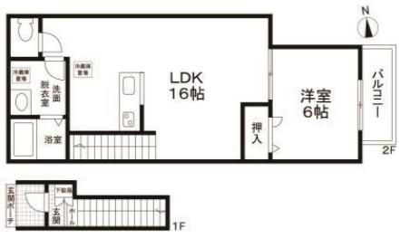 フォレストメゾン千歳(1LDK/2階)の間取り写真