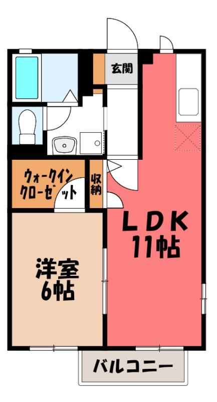 アベーテカーサII(1LDK/1階)の間取り写真