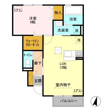パストラル横山(1LDK/1階)の間取り写真