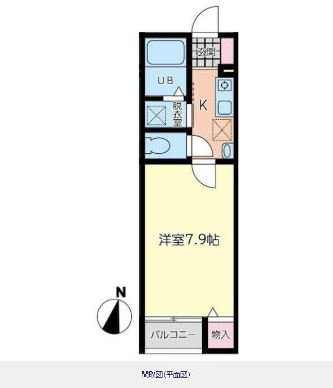 イーストポートII(1K/1階)の間取り写真