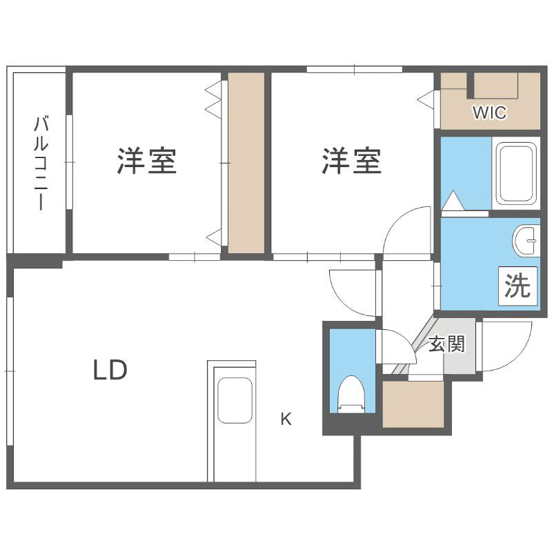 CASA JULIA(2LDK/3階)の間取り写真