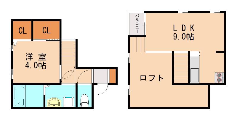 新宮リプル(2LDK/2階)の間取り写真