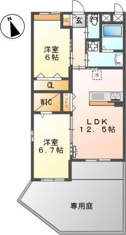 LA MAISON DU REVE (2LDK/1階)の間取り写真