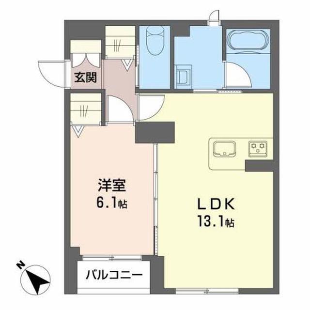 コルテーゼ上田(1LDK/3階)の間取り写真