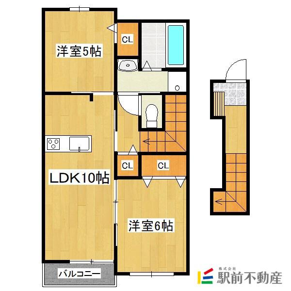 コロレ フルール(2LDK/2階)の間取り写真