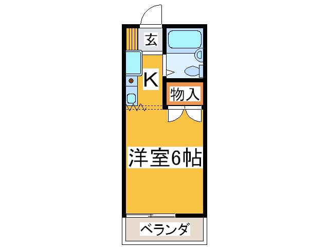 エーデルハイム(1K/2階)の間取り写真